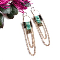Image 4 of Turquoise Cathedral Drape Earrings