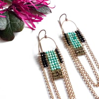 Image 5 of Turquoise Cathedral Drape Earrings