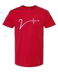 Red with white luxury V stepper Tshirt 