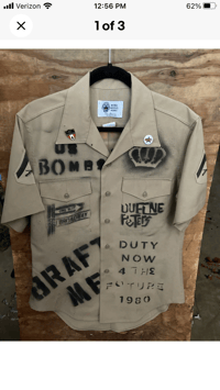 Image 2 of DP PAINTED MILITARY BUTTON DOWN 01/3