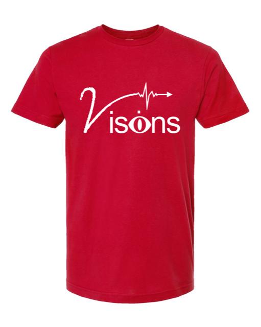 Image of Red with white Visions T 