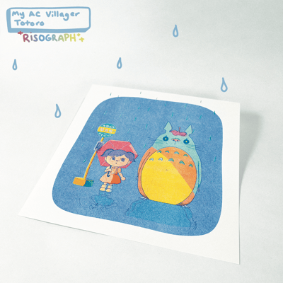 Image of My AC Villager Totoro Risograph