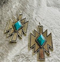 Turquoise Aztec Earrings