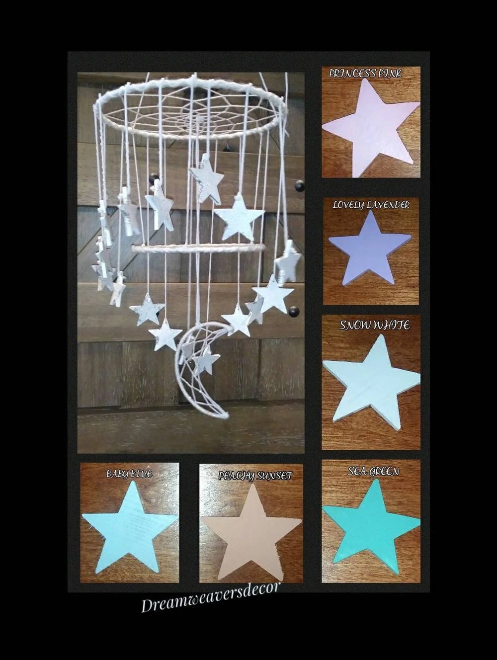 Image of Moon and stars, celestial wall hanging, Barn wedding, Rustic wedding decoration, whimsical decor