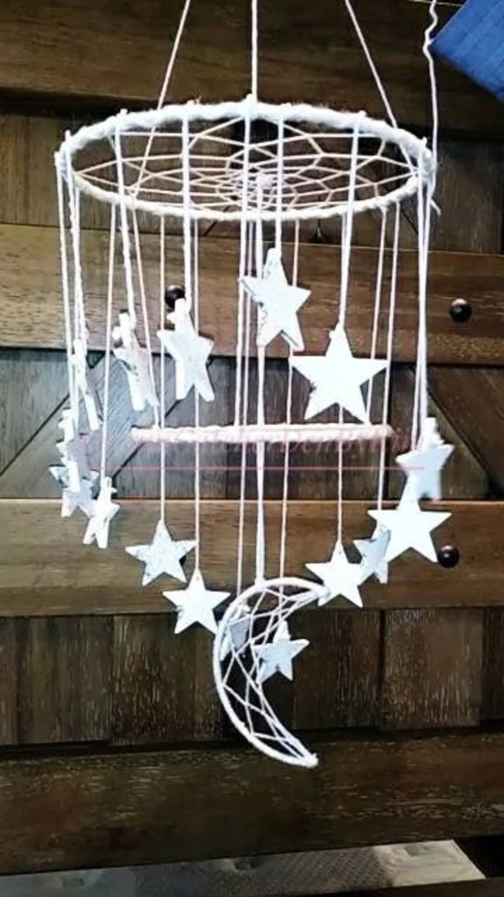 Image of Moon and stars, celestial wall hanging, Barn wedding, Rustic wedding decoration, whimsical decor