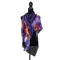 Image 1 of Merino-Silk Blue Sweet Pea Button Shawl