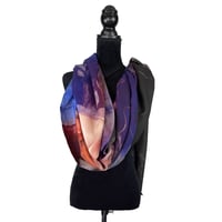 Image 2 of Merino-Silk Blue Sweet Pea Button Shawl