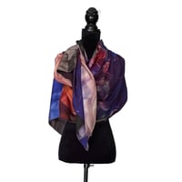 Image 3 of Merino-Silk Blue Sweet Pea Button Shawl