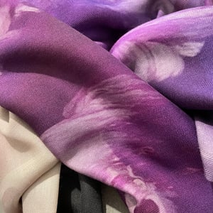 Image of Merino-Silk Mauve Sweet Pea Button Shawl