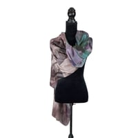 Image 3 of Merino-Silk Blue Lace Cap Button Shawl