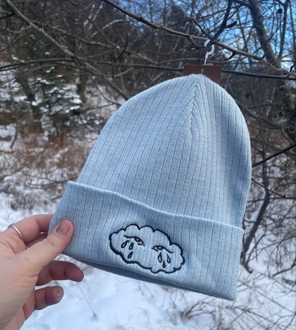 Image of “70% cloud” Ribbed Knit Beanie | Atlantis
