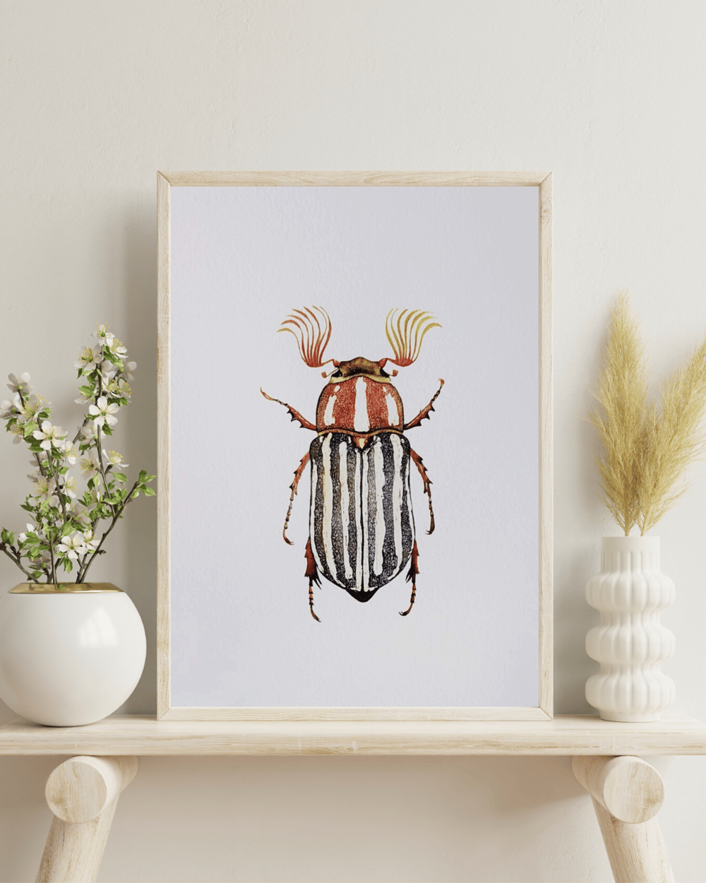 Image of June Beetle Watercolor Illustration PRINT 
