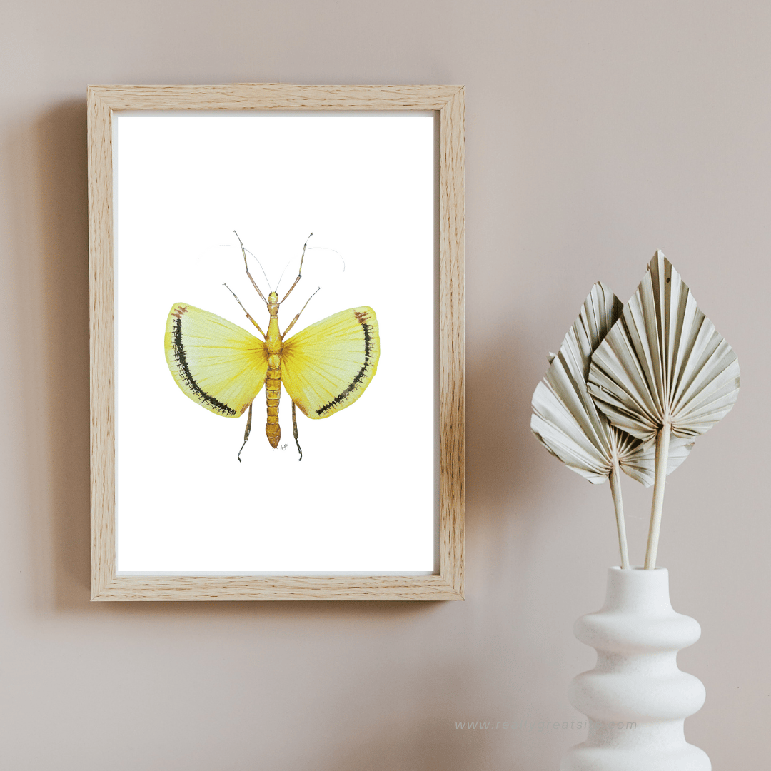 Image of Stick Insect Watercolor Illustration PRINT