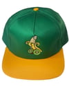 GREEN AND YELLOW PLANT BASE COCK HAT