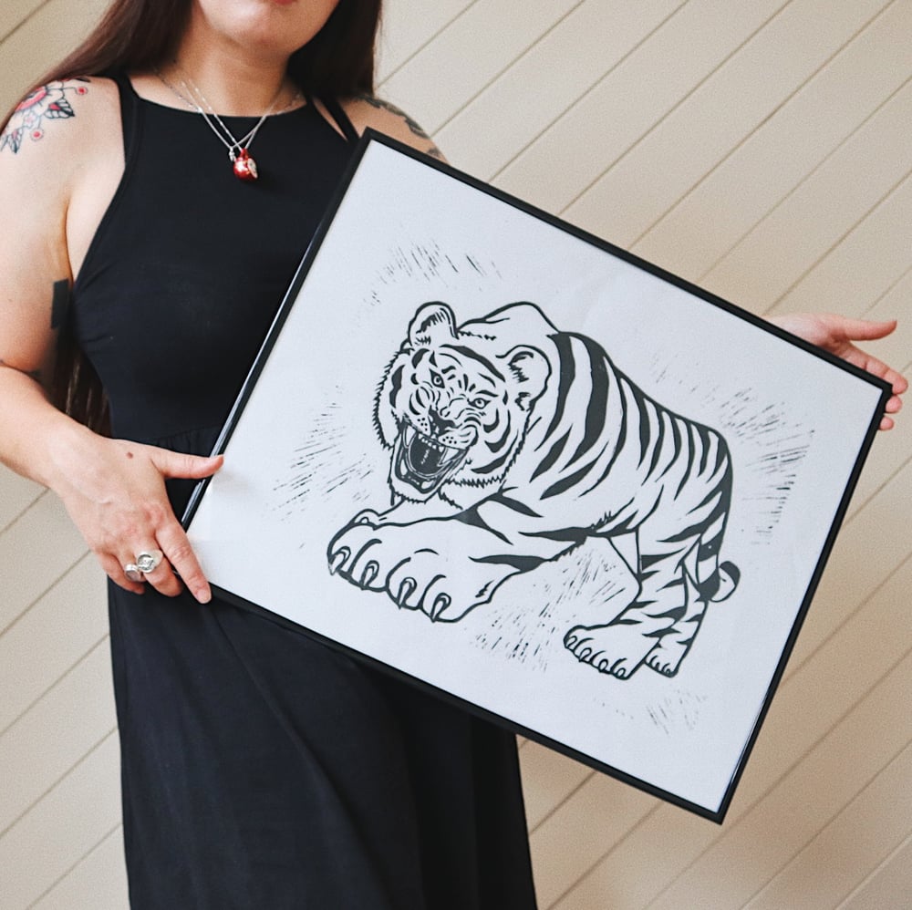 Le Tigre Linocut