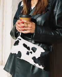 Image 4 of Tulip Bag - Black Cow Print 