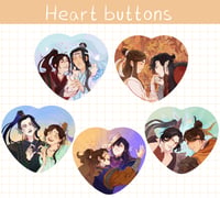 Danmei Heart Buttons