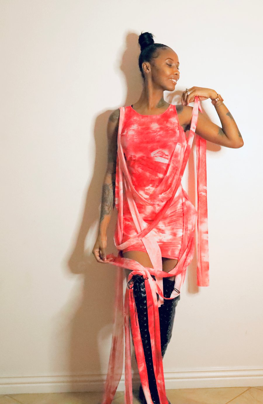 Image of Music Festival Tie Dye Sheer Bodycon Mesh Dress