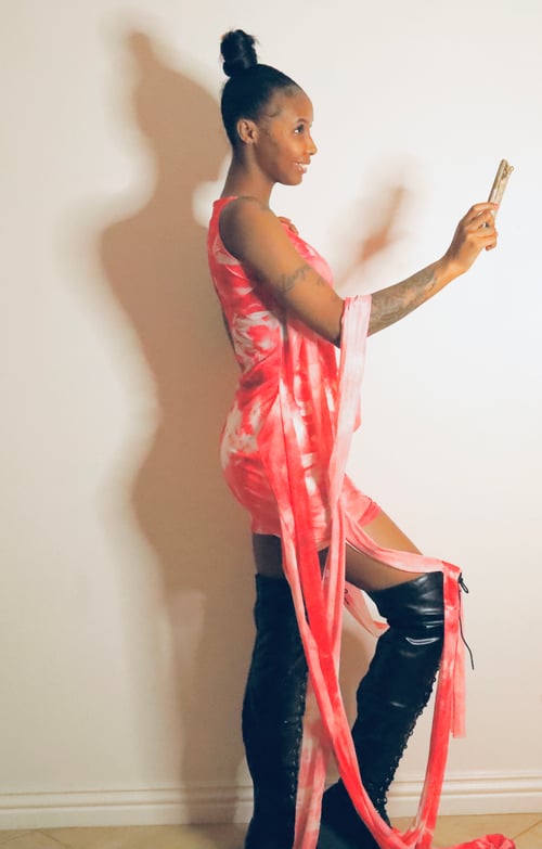 Image of Music Festival Tie Dye Sheer Bodycon Mesh Dress