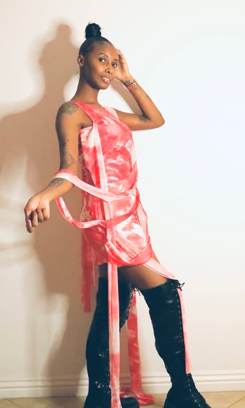 Image of Music Festival Tie Dye Sheer Bodycon Mesh Dress