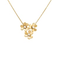 18K Gold Plated Three Flower Pendant Necklace