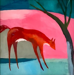 Fox with Blue Tree