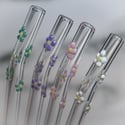 Swirl of Flowers Glass Straw 