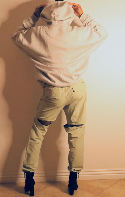 Image of Oversized Light Grey Los Angeles Hooded Pullover