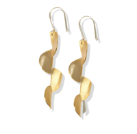 Image 1 of Gretchen Half Circle Twisted Brass Earrings 