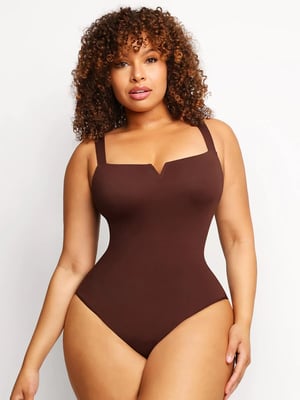 Square Collar Sexy Outerwear Bodysuit