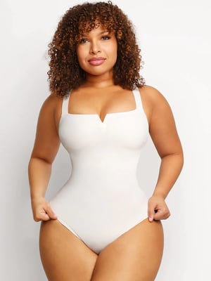 Square Collar Sexy Outerwear Bodysuit