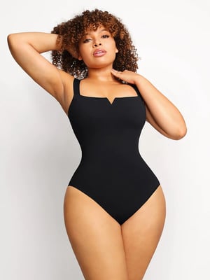 Square Collar Sexy Outerwear Bodysuit