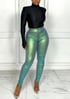 Metallic High Waist Pants Image 3