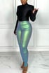 Metallic High Waist Pants Image 4