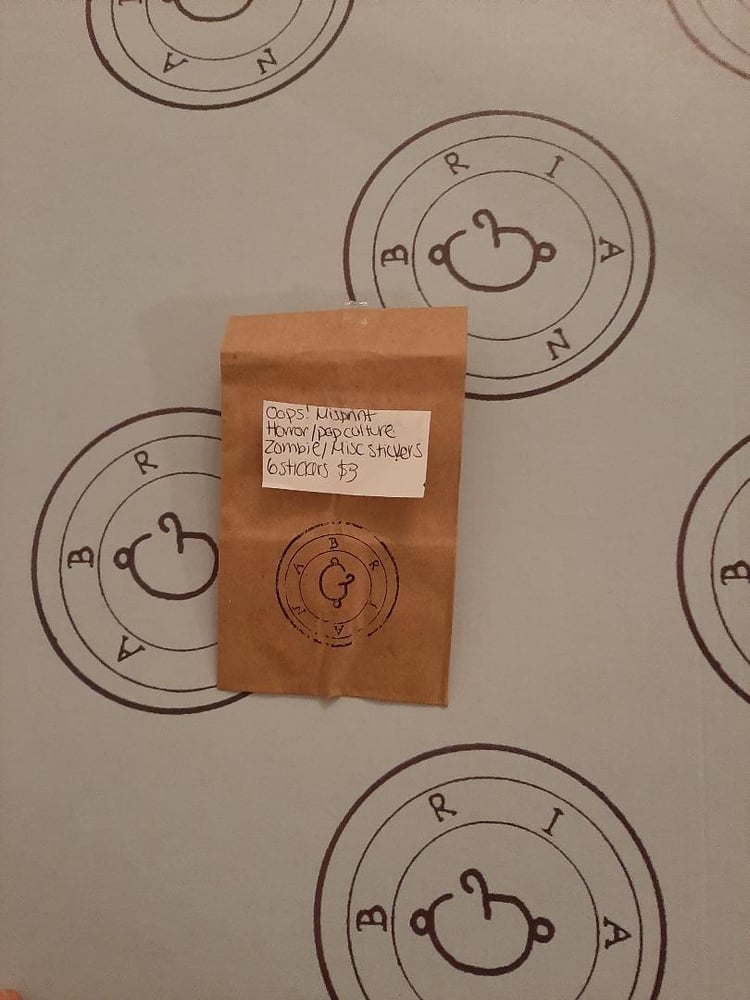 Image of Oops! Misprinted Horror/Zombie/ Pop Culture stickers 