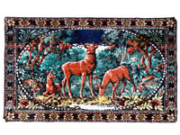 Image 2 of Tapisserie velours vintage cerf, biche et faon