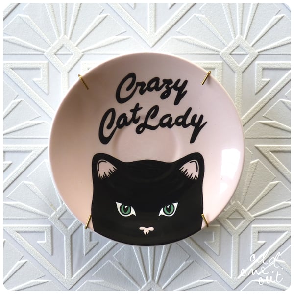 Image of Crazy Cat Lady - Hand Painted Vintage Plate