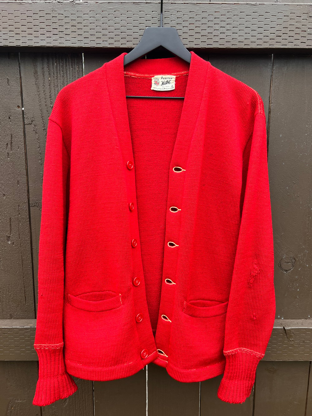Vintage Puritan “Natch” Red Wool Sweater (S)