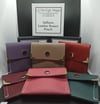 Saffiano Leather Crosshatch patterned Rosary pouch (for coins, earrings, rings, necklaces, etc)