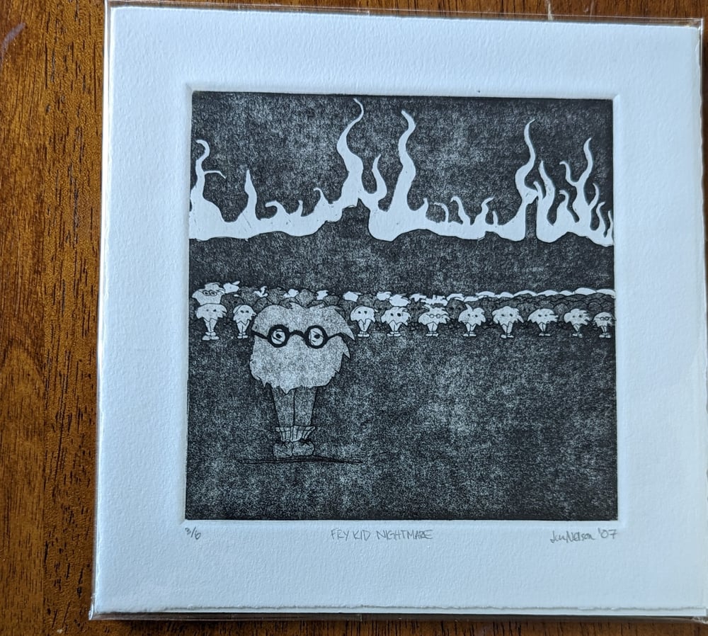 Image of Fry Kid Nightmare Intaglio Print