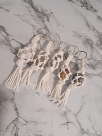 Image 3 of White Macrame Keyrings