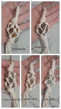 Image 2 of White Macrame Keyrings