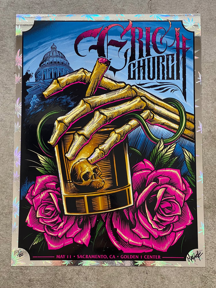 Image of Eric Church Sacramento Weed Foil Poster