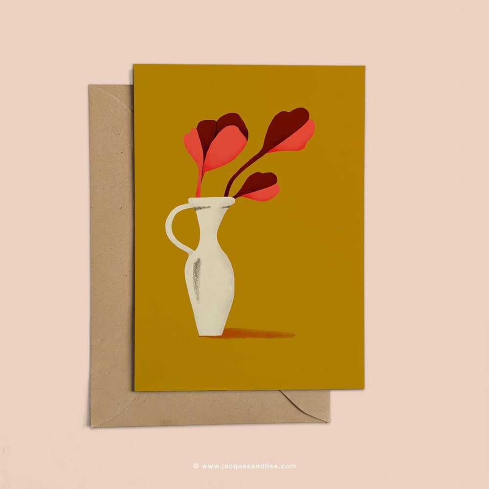 Image of Flowers in vase card
