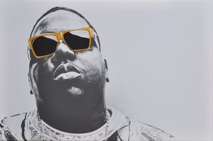 Image of CUSTOM HAND EMBELLISHED CANVAS PRINT - BIGGIE SMALLS