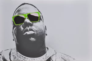 Image of CUSTOM HAND EMBELLISHED CANVAS PRINT - BIGGIE SMALLS