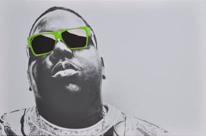 Image of CUSTOM HAND EMBELLISHED CANVAS PRINT - BIGGIE SMALLS 