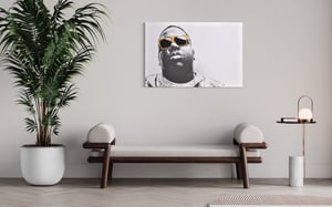 Image of CUSTOM HAND EMBELLISHED CANVAS PRINT - BIGGIE SMALLS