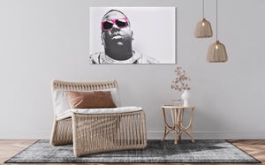 Image of CUSTOM HAND EMBELLISHED CANVAS PRINT - BIGGIE SMALLS