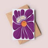 Purple Flower Happy Birthday Card